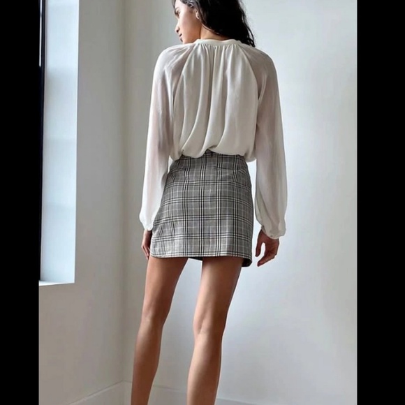 Wilfred Plaid Mini Skirt - Brown, Black & Cream - Picture 2 of 11
